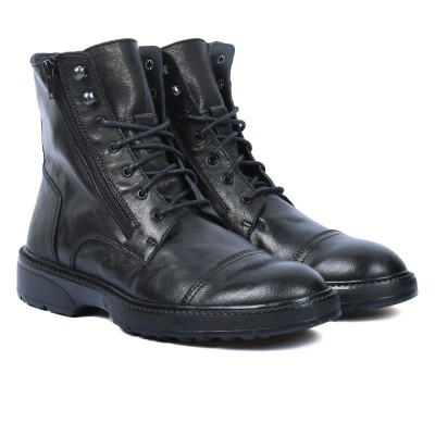 BOTTINES HOMME 100 % EN CUIR NOIRES  ELITO EL-25110-N