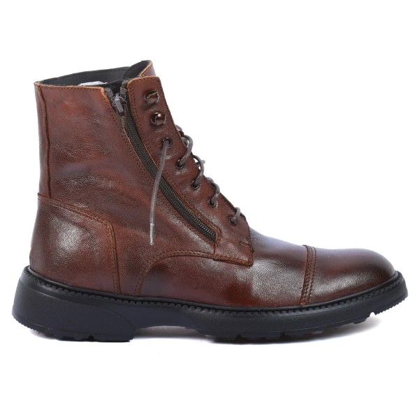 BOTTINES HOMME MARRON EN CUIR
