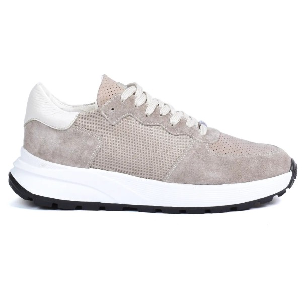 BASKETS HOMME BEIGE EN CUIR