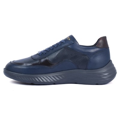BASKETS ELITO HOMME BLEU 100 % EN CUIR EL-25116-BM