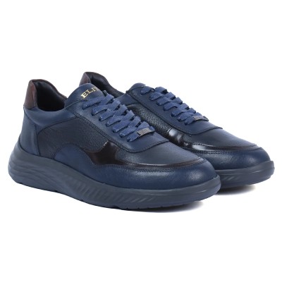 BASKETS ELITO HOMME BLEU 100 % EN CUIR EL-25116-BM