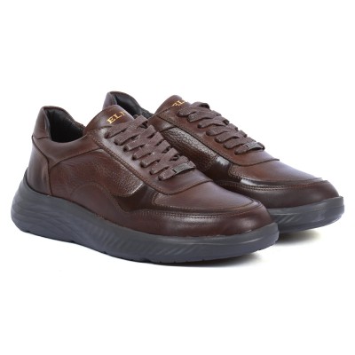 BASKETS ELITO HOMME MARRON 100 % EN CUIR EL-25116-M