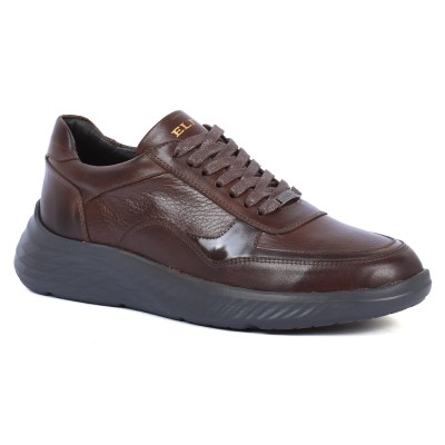 BASKETS ELITO HOMME MARRON 100 % EN CUIR EL-25116-M
