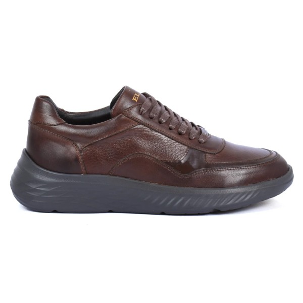 BASKETS HOMME MARRON EN CUIR