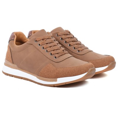 Sneakers homme marron G L A SHOES GLA-FA-2-M avec semelle blanche