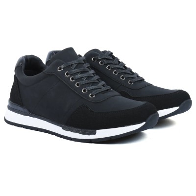 Sneakers homme noir G L A SHOES GLA-FA-2-N avec semelle blanche