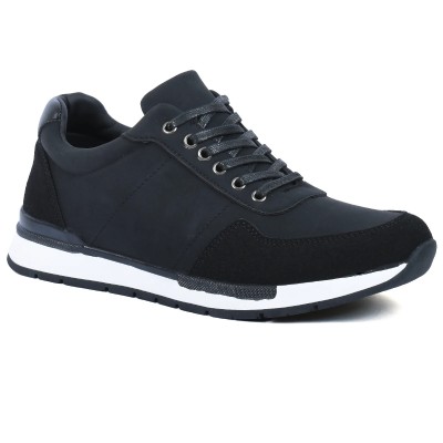 Sneakers homme noir G L A SHOES GLA-FA-2-N avec semelle blanche