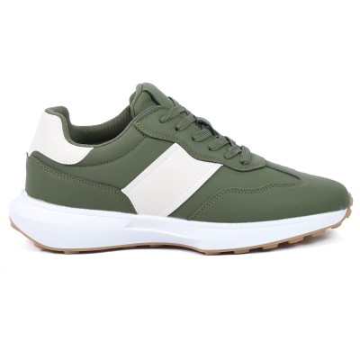 Sneakers homme vert G L A SHOES GLA-JD25-83-VT avec détails blancs