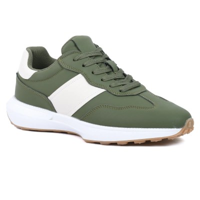 Sneakers homme vert G L A SHOES GLA-JD25-83-VT avec détails blancs