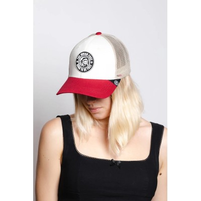 Casquette trucker Marron/Gris/Rouge The Indian Face Born to be free 03-013-07