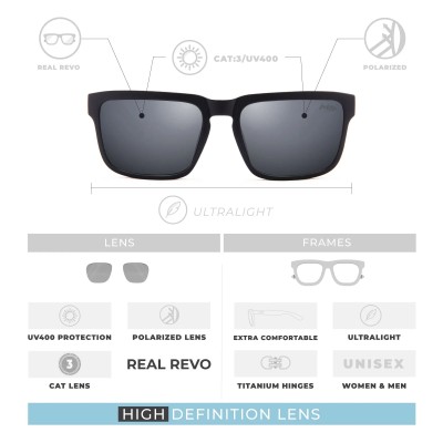 Lunettes de soleil polarisées noires The Indian Face POLAR 24-025-01