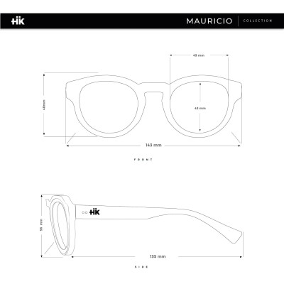 Lunettes de soleil noires HANUKEII MAURICIO HK-014-01