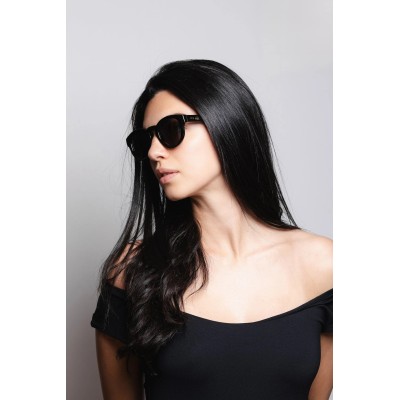 Lunettes de soleil noires HANUKEII MAURICIO HK-014-01