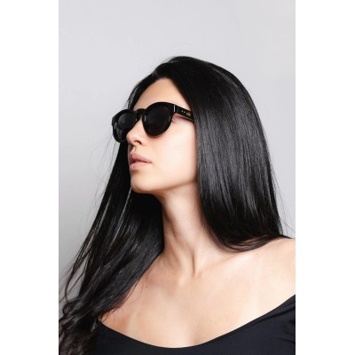 Lunettes de soleil noires HANUKEII MAURICIO HK-014-01