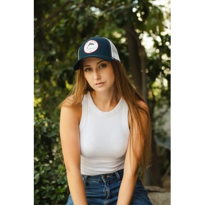 Casquette HANUKEII DOLPHIN Animal Soul Bleu-Blanc HK-A05-24M01C02-UN