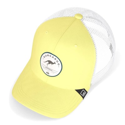 Casquette HANUKEII KANGAROO Animal Soul Jaune-Blanc HK-A05-24M01C04-UN