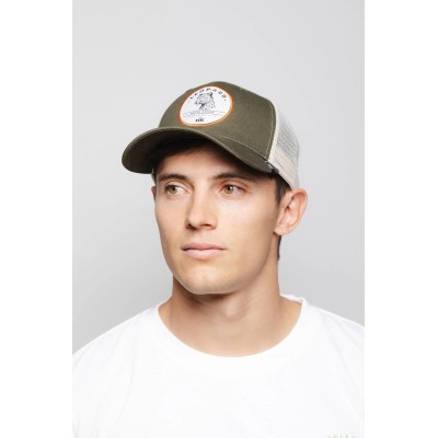 Casquette HANUKEII LEOPARD Animal Soul Vert-Beige HK-A05-24M01C05-UN