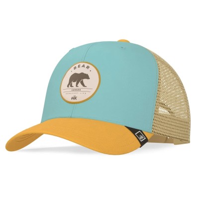 Casquette HANUKEII BEAR Animal Soul Bleu-Jaune HK-A05-24M01C10-UN