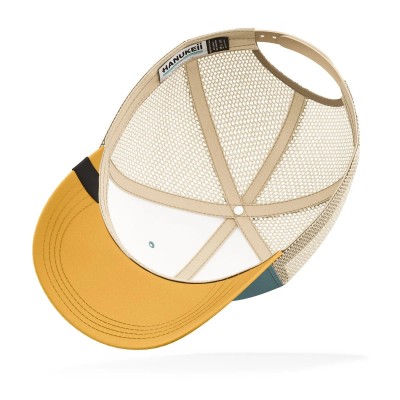 Casquette HANUKEII BEAR Animal Soul Bleu-Jaune HK-A05-24M01C10-UN