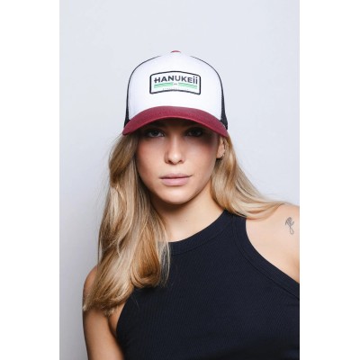 Casquette HANUKEII BAREFOOT Blanc-Rouge HK-A05-24M03C03-UN