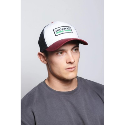 Casquette HANUKEII BAREFOOT Blanc-Rouge HK-A05-24M03C03-UN