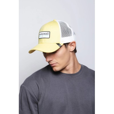 Casquette HANUKEII BAREFOOT Jaune-Blanc HK-A05-24M03C04-UN
