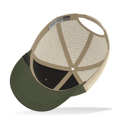Casquette HANUKEII BAREFOOT Vert-Beige HK-A05-24M03C05-UN