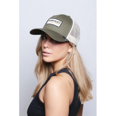 Casquette HANUKEII BAREFOOT Vert-Beige HK-A05-24M03C05-UN