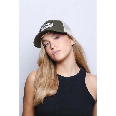 Casquette HANUKEII BAREFOOT Vert-Beige HK-A05-24M03C05-UN