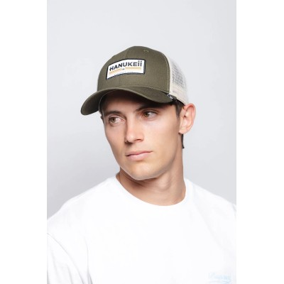 Casquette HANUKEII BAREFOOT Vert-Beige HK-A05-24M03C05-UN