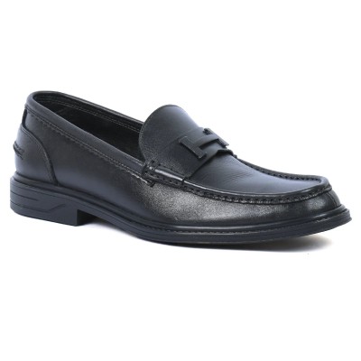 Mocassin homme en cuir noir élégant – MX-238-N