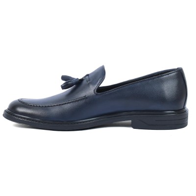 Mocassin homme en cuir bleu marine élégant – MX-220-BLM
