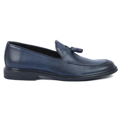 Mocassin homme en cuir bleu marine élégant – MX-220-BLM