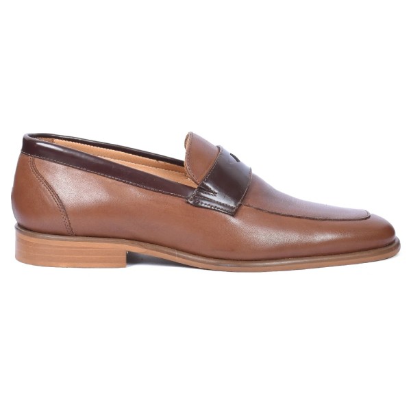 MOCASSIN HOMME CUIR MARRON
