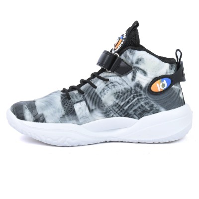 Basket montante enfant noire et blanche motif abstrait KJY45526S-N