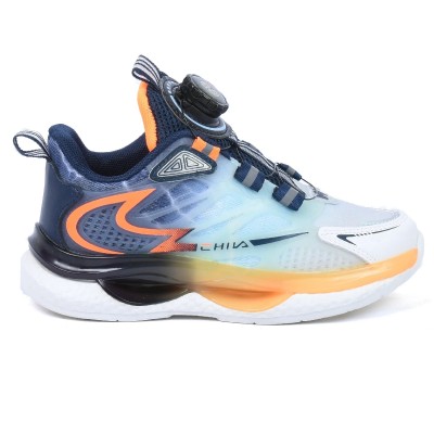 Basket de sport enfant bleu marine et orange LC6362-OR