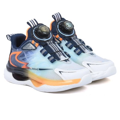 Basket de sport enfant bleu marine et orange LC6362-OR