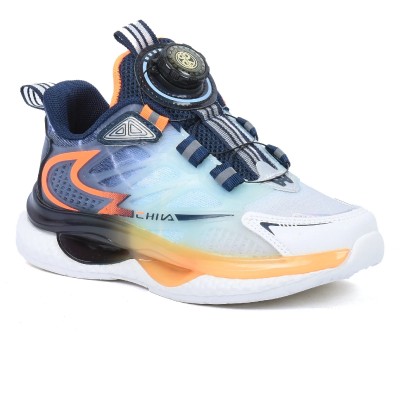 Basket de sport enfant bleu marine et orange LC6362-OR