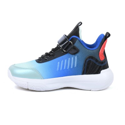 Basket enfant dégradé bleu et vert avec scratch LIX35284S-N-BL