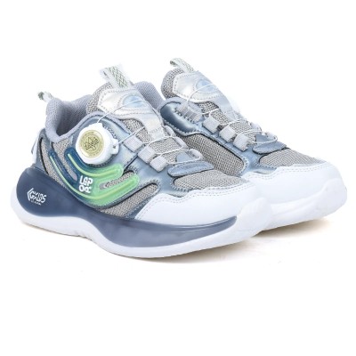 Basket enfant grise et détails verts molette LIY35048NS-G