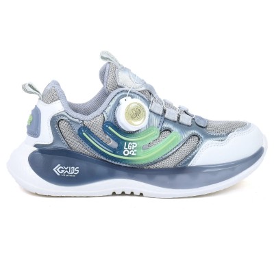 Basket enfant grise et détails verts molette LIY35048NS-G