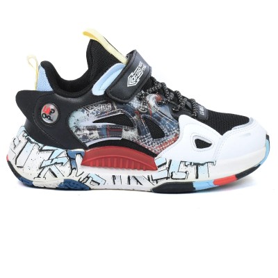 Chaussure de sport enfant L-G KIDS LIY35150S-N-RG noir blanc rouge