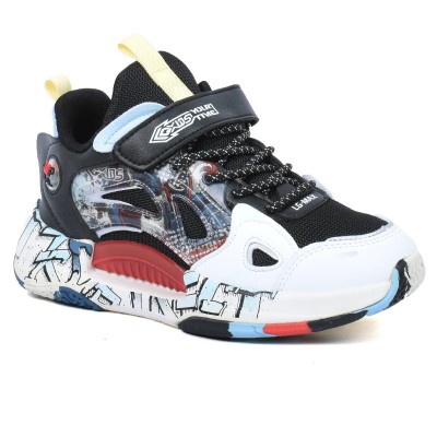 Chaussure de sport enfant L-G KIDS LIY35150S-N-RG noir blanc rouge