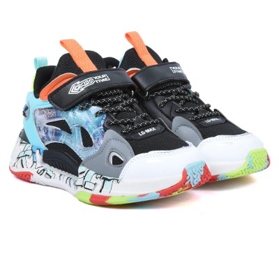 Basket enfant L-G KIDS LIY35150S-N-VT design multicolore et semelle graffiti