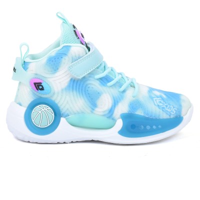 Sneakers de basketball enfant L-G KIDS LJY35583S-VT turquoise et blanc