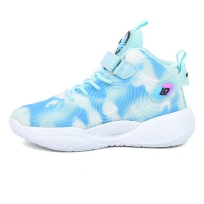 Sneakers de basketball enfant L-G KIDS LJY35583S-VT turquoise et blanc
