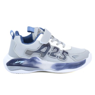 Basket sport garçon gris et bleu semelle épaisse LECHENG KIDS A-2-G