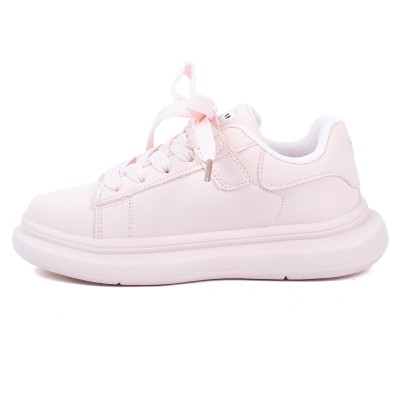 Basket fille rose clair à scratch motif cœur ROBINSON A109-RO