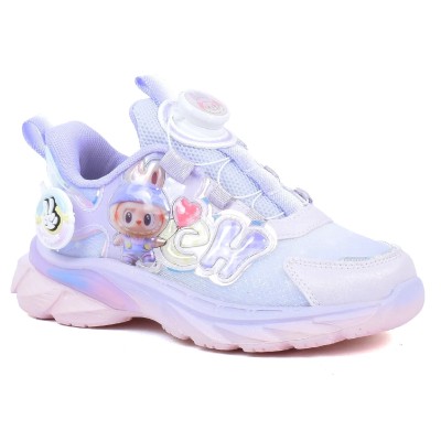 Basket lumineuse fille violet et rose motif dessin animé LECHENG KIDS B635-VLT