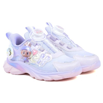 Basket lumineuse fille violet et rose motif dessin animé LECHENG KIDS B635-VLT